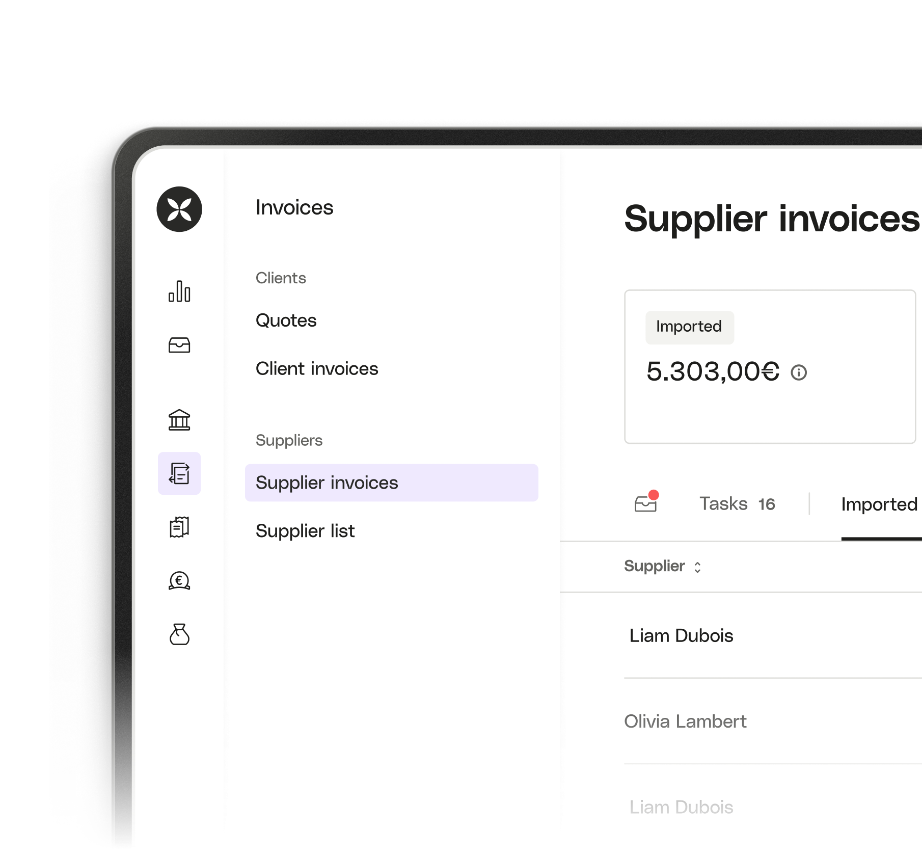 BE UI Mockup Hero Tasks Spend Management