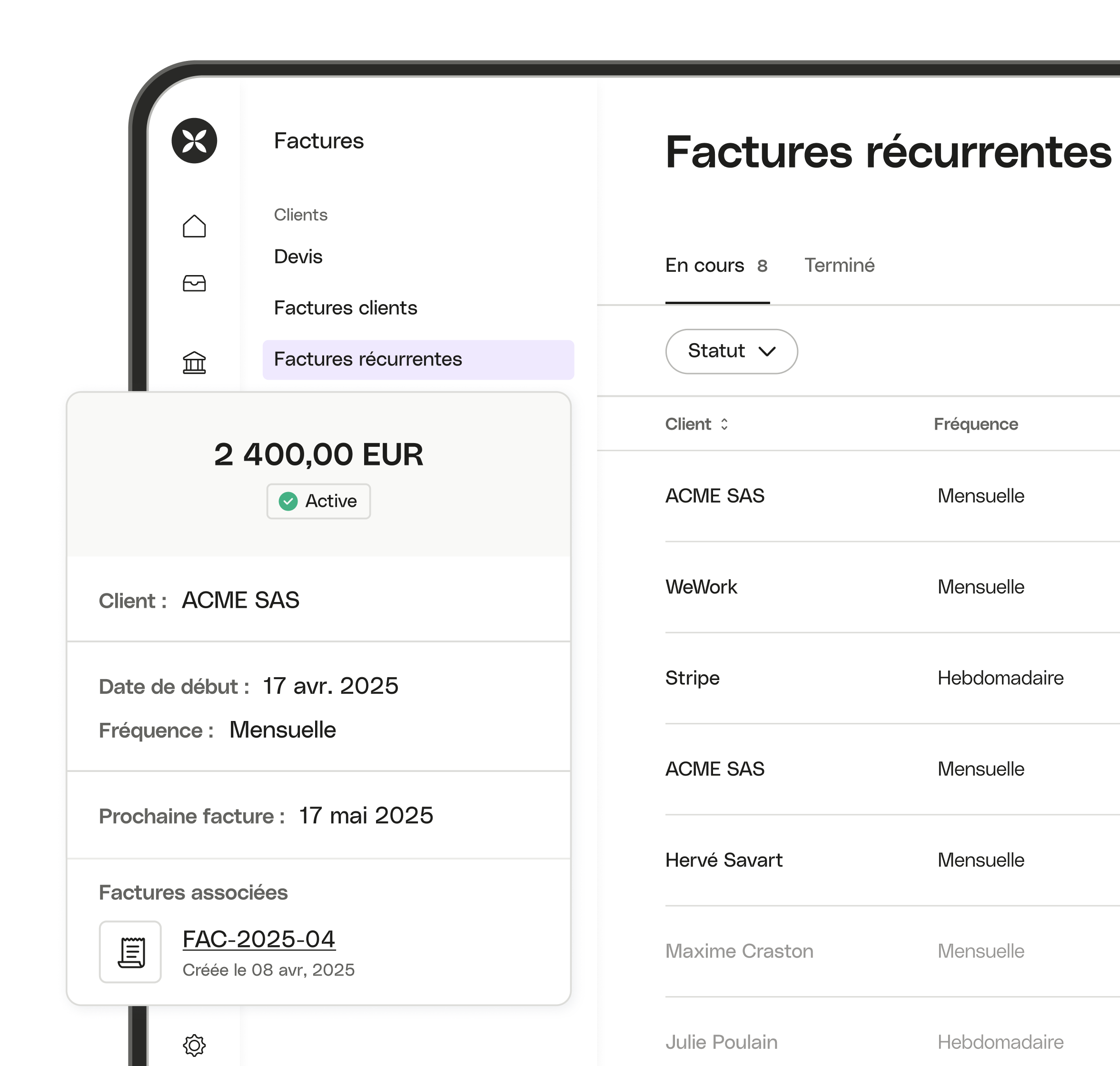 Extension du module complémentaire Comptes clients pour Cartes Bento (interface utilisateur Web)