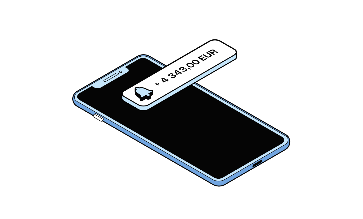 Notification de transaction du titre Bento des cartes Blueberry WEB