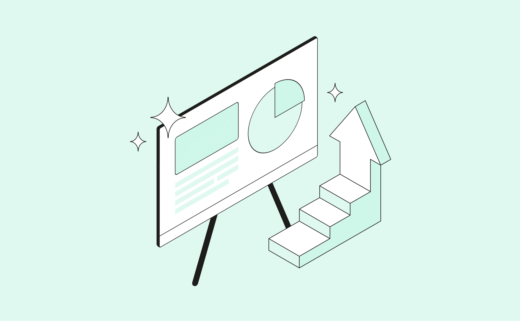 Croissance des graphiques Mint de couverture de publication